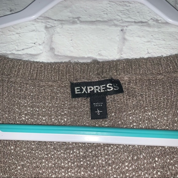 Beige Express Open Shoulder Sweater Sz. Large - Picture 2 of 4